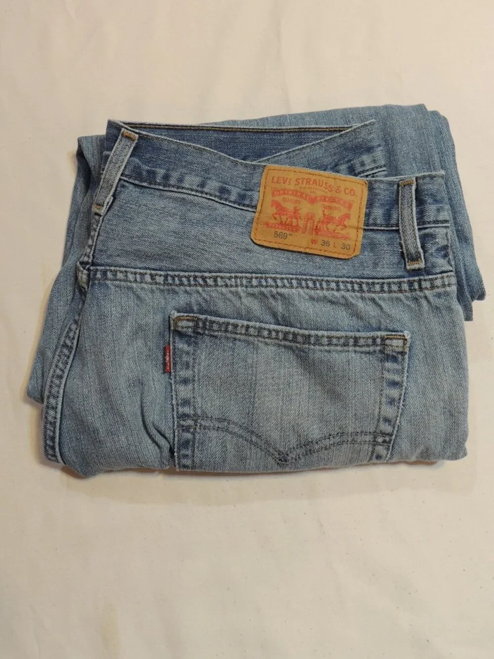 Levi 569 Jeans Y2K Men 36x30 Pockets Distressed Outdoors Denim Blue Jeans